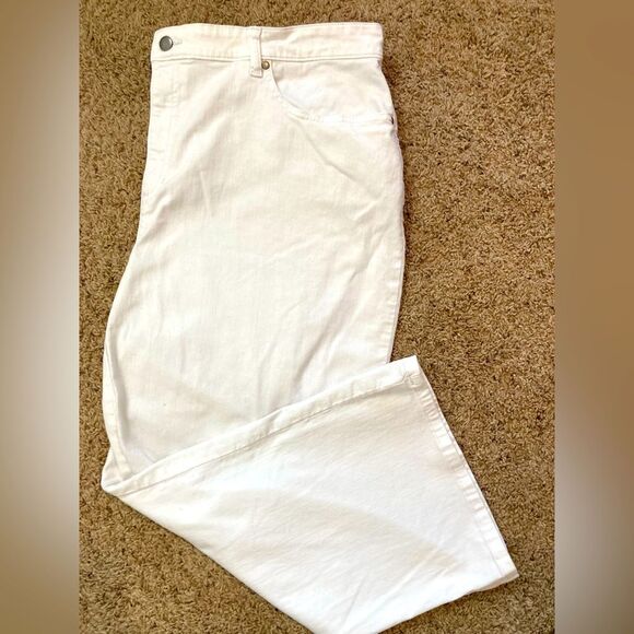 Eileen Fisher Organic Cotton White Denim Jeans - Picture 1 of 7